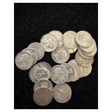 Mixed Lot of 25 Silver Quarters