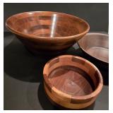 Three Wood Serving Bowls