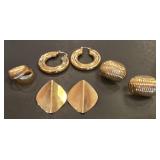 Four Pairs of Gold Earrings