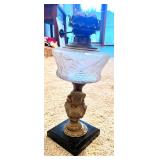 Antique Figural Lady Bust Oil Lamp