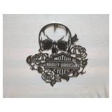 Harley-Davidson Motorcycles Skull and Roses Wall Art