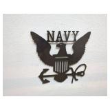 Navy Metal Wall Art Sculpture with Anchor and Eagle Design