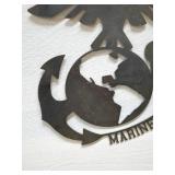 Vintage Metal US Marines Emblem Wall Decor