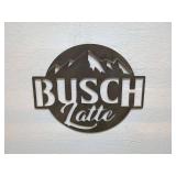 Rustic Metal Busch Latte Sign with Mountain Design