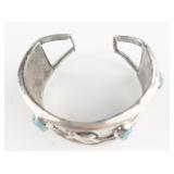 Eagle & Bear Turquoise Sterling Silver Cuff Bracelet.