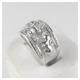 Prime Art & Jewel  Jaipur Bazaar Elephant Sterling Silver Band ***Estimated Replacement Value $150***. Size 11 - 11.25.