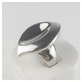 Charles Garnier  Large Reflective Leaf Sterling Silver Ring. Size 10.5 - 10.75.