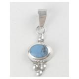 Turquoise sterling silver pendant (no chain)