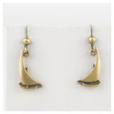 Sailboat Gold Filled Dangle Earrings .