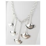 RLM Studio (Robert Lee Morris) Heavy Manta Ray Sterling Silver Bib Necklace. *** Estimated Replacement Value $250***