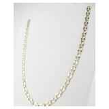 Milor  22 In Curb Link Vermeil Chain Necklace.