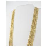 Argento Dorato  Polished 18K Plated Sterling Silver 14 Strand Bead Link Necklace. *** Estimated Replacement Value $200***