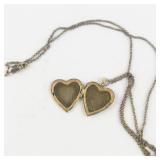 "Pat" Floral Heart Gold Filled Locket Necklace.