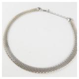 Beaded sterling Silver Torc Necklace.