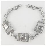 Horse Head Silver Tone Base Metal Bracelet.