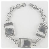 Horse Head Silver Tone Base Metal Bracelet.