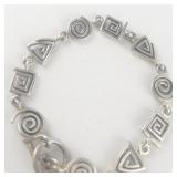 Geometric Shapes Sterling Silver Bracelet.