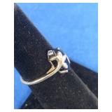 10K Yellow Gold Marquise Black Onyx Diamond-Accent Vine Ring, Size 6