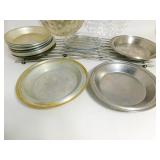 Tin Glass Pie Baking Pans Plates-Glass Serving Trays...