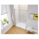 OVE Decors Kelsey Tempered Glass Shower Door Brushed Nickel 48" x 76" #1310292 Retail $659.99