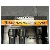 3 Pack of Duracell LED Flashlights - 1000 Lumens - Like New Open Box