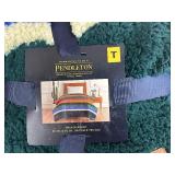 Pendleton Evergreen Stripe Sherpa Fleece Twin Blanket 66" x 92" College Dorm