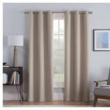 2 Curtain Panels Eclipse Duotech Total Blackout Grommet Maddox Linen 52x84