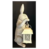 Decorative Patio Rabbit Figurine with Lantern