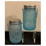 Seven Decorative Glass Jars