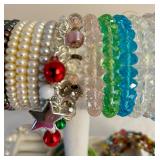 Beautiful Beaded Bracelets and Jewelry Display Stand