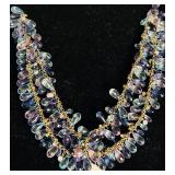 Gorgeous Faceted Blue and Purple Beaded Necklace and Bracelet