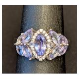 Sterling Silver and Tanzanite Ring