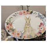 Assorted Easter Decor and Serving Platter