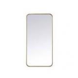 Timeless Home 36 in. H x 18 in. W Brass Modern Soft Corner Rectangular Wall Mirror  Customer Returns See Pictures