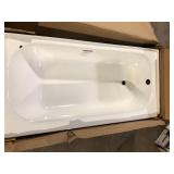 Bootz Industries Aloha 60 in. x 30 in. Soaking Bathtub with Right Drain in White Damaged  Customer Returns See Pictures