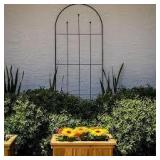 Vigoro 80 in. H Wisteria Black Metal Trellis