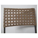 Style Well Folding Wicker Steel Outdoor Patio Chair with New Cane Back-Tan/Black