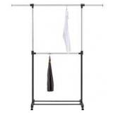 Adjustable Double Rod Garment Rack Black - Room Essentials™: Steel Frame, Fixed Hanging Rod, 55lb Capacity, Clothing Rack