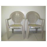 Set of 2 Madras High Back Resin Patio Club Chair-Taupe