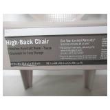 Set of 2 Madras High Back Resin Patio Club Chair-Taupe