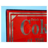 Two 5 Cent Glass Drink Coke Signs