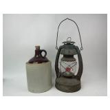 Antique Stoneware Jug and Lantern