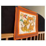 Quilted Wall Art…Adorable Vintage Baby Quilted-Art Wall Hanging ‘Tigger-X-Two’…