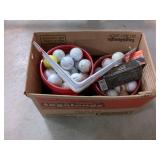 Collection of Used Golf Balls in Two Buckets