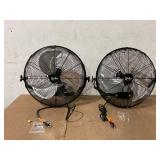 2PCS Simple Deluxe 18" Industrial Wall Mount Fan, 3 Speed Commercial Ventilation Metal Fan