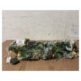 6ft. Flocked Artificial Christmas Garland with Pine Cones and 35 Warm White LED Lights