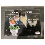 OVENTE Premium Stainless Steel Colander Set of 3 Deep Kitchen Strainer, Silver