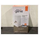 Diaper Genie Select Pail,White,Stainless Steel, 1 Diaper Pail,1 Square Refill-165 Ct, Infant