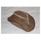 Medium Brown Suede Cowboy Hat with Fleece Lining