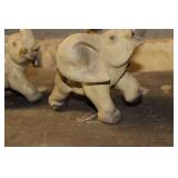 Set of 2 Vintage Stone Elephants Figurines